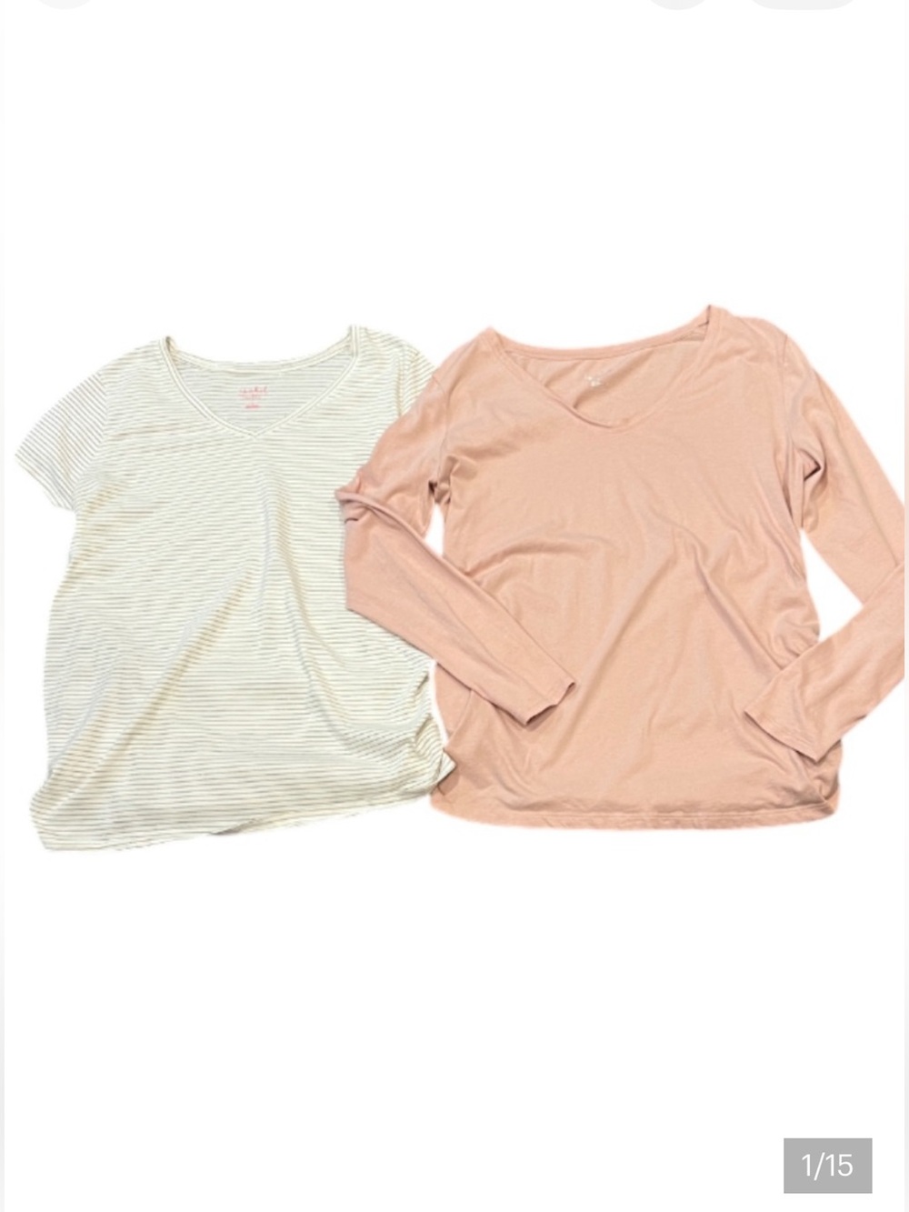 Isabel Maternity Basic Tee Bundle of Two Tops Size Large